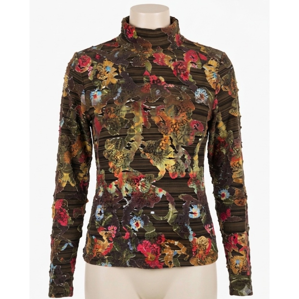 Sno Skins Top XL Floral Burnout Velvet Whimsigoth Goblincore Fairy Grunge Lagen